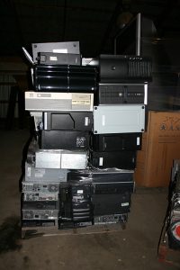 Stacked desktop PCs for recycling